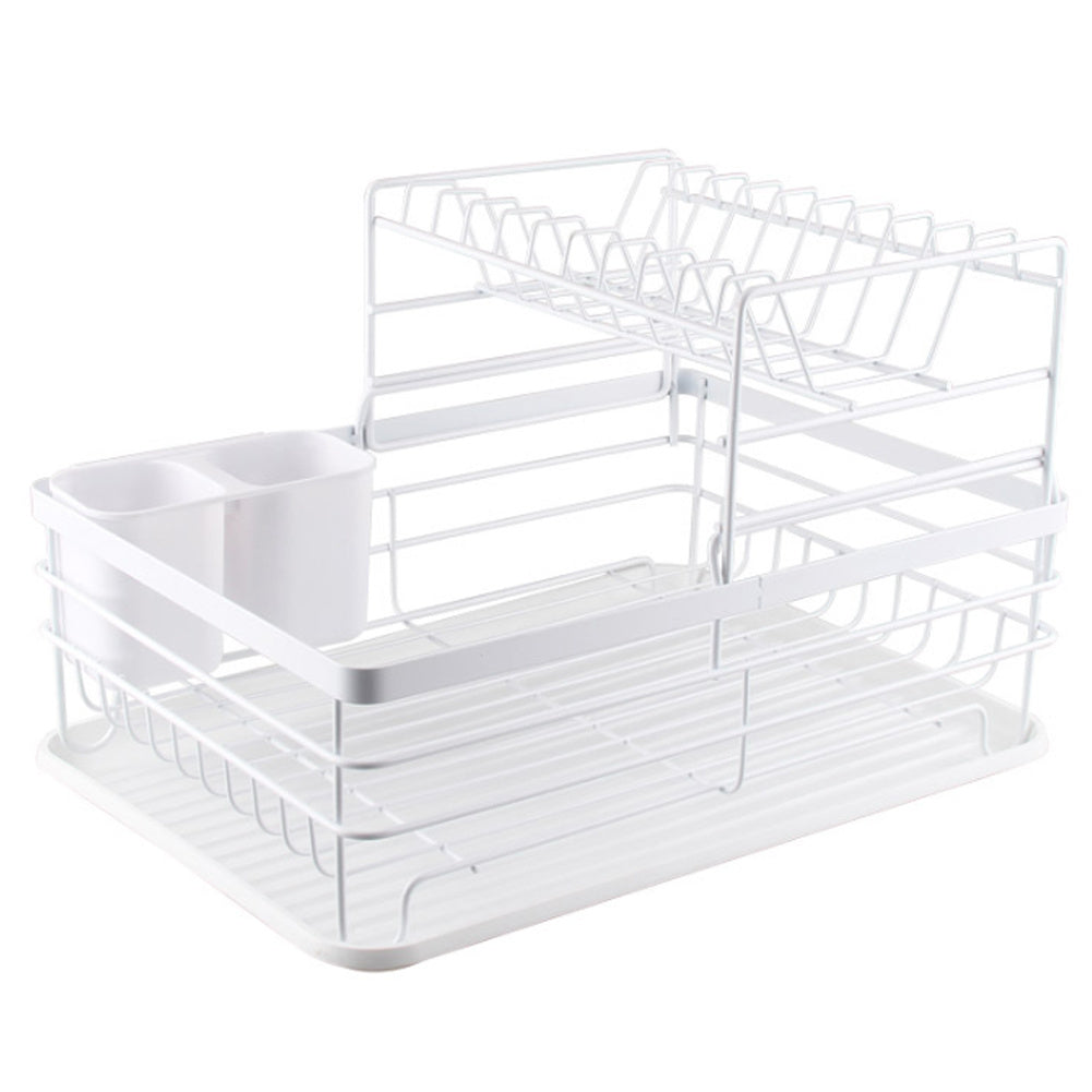 Livingandhome Kitchen 2 Tier Metal Dish Drainer Rack Sink Washing Plates  Draining Board