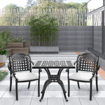 Livingandhome 3-Piece Cast Aluminum Square Outdoor Dining Set, AI1151AI1155