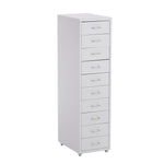 Livingandhome Mobile Filing Cabinet Office Metal Unit 10 Drawers, SJ0107