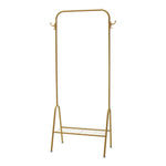 Lifeideas Freestanding Gold Clothes Rack with Bottom Shelf, SW0773