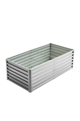 Silver Metal Rectangular Raised Garden Bed, PM1696 (Ver.2)