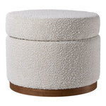 53x53x42cm Round Off-white Ottoman Storage Stool Seat, ZH1674(Ver.2)