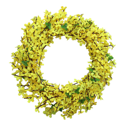 Livingandhome Fake Winter Jasmine Wreath, SW0573