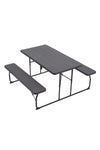 Livingandhome Foldable Picnic Table and Bench Set with Parasol Hole, WB0039