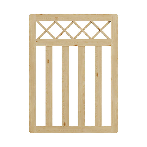 3x4 ft Outdoor Cross Top Wooden Garden Gate Pedestrian Fence Yard Door, AI1473(Ver.2)