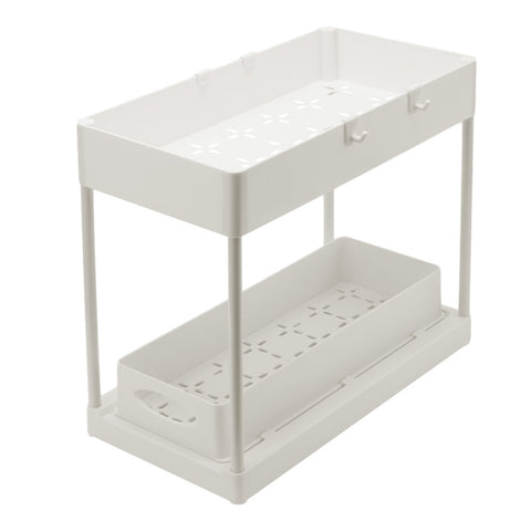 Livingandhome 2-Tier Sliding Under Sink Storage Rack, KT0014