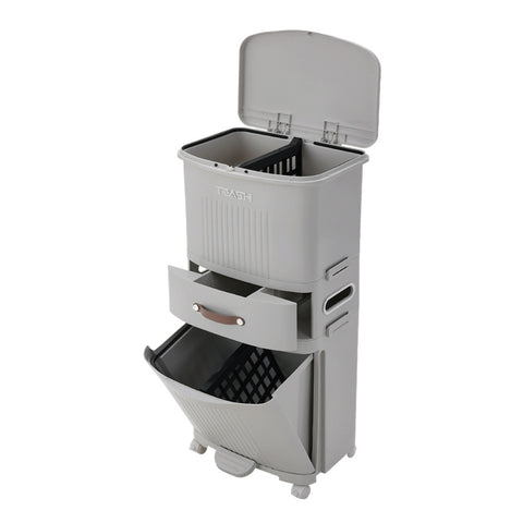 45L Step Open 3 Tier Trash Can, WM0677