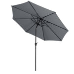 3m Garden Parasol Outdoor Umbrella Canopy Patio Tilt Crank Sunshade with Base, LG0446LG0807