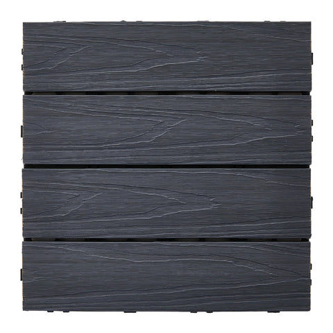 11Pcs Wood Grain Interlocking Deck Tiles Set, LG1481 (Ver.2)