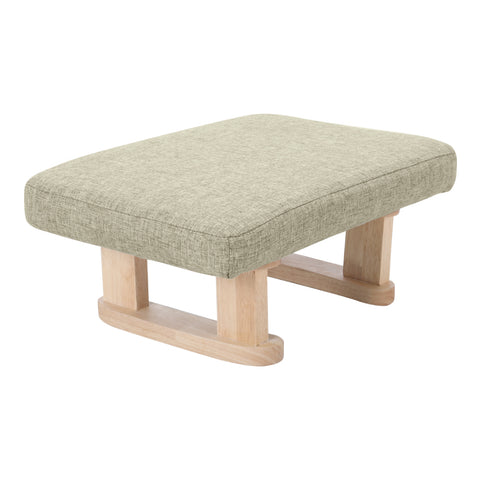 Linen Upholstered Footstool with Wooden Legs, ZH0878 (Ver.2)