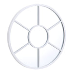 Livingandhome Exquisite Round White Window Mirror, FI0653