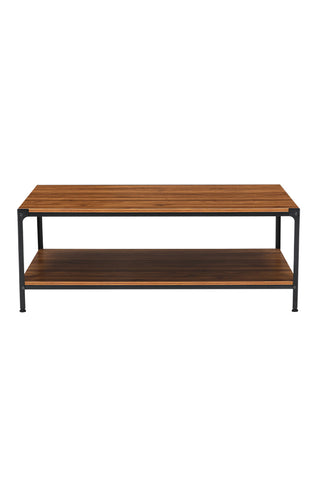 H&O Direct 2-Tier Walnut Finish Coffee Table, XY0381