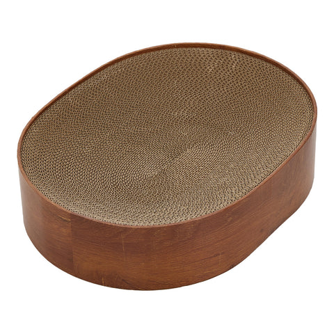 43x33cm Oval Cardboard Cat Scratching Board Pet Bed Claw Scratcher Supplies, CW0049(Ver.2)