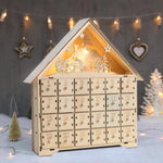 Wooden Christmas Advent Calendar with LED Light, SC0016