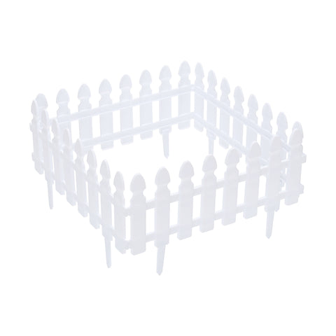 Livingandhome Plastic Picket Garden Fence Path Border, Set of 4, WH1316