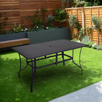 Garden Metal Slatted Coffee Table with Six Rattan Chairs,LG1382LG0915