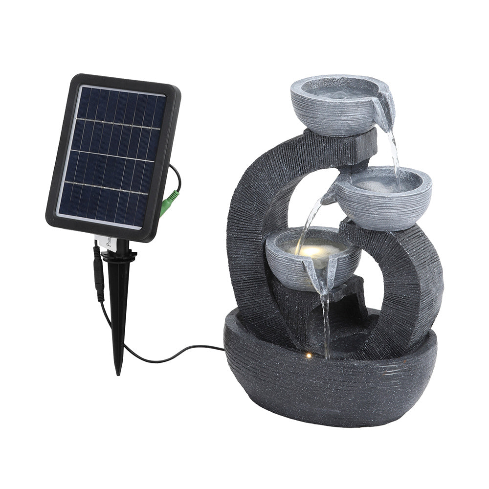 Garden Sanctuary Outdoor Solar-Powered Water Fountain Rockery Decor, A ...