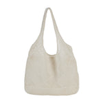 Cream Colour Polyester Knitted Hollow Shoulder Bag, WO0215 (Ver.2)