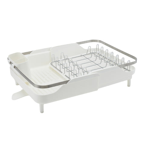 Livingandhome Aluminum Alloy Dish Drying Rack with Utensil Holder, KT0004