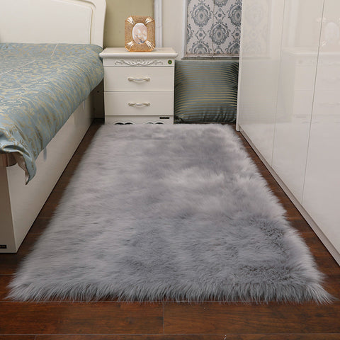 Livingandhome Retangular Super Soft Shaggy Area Rug Grey, SP0819