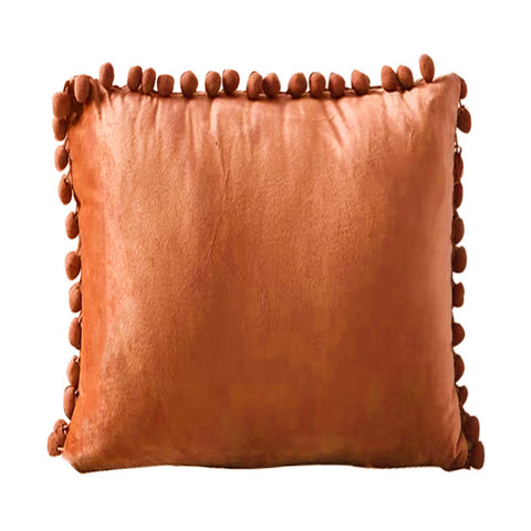 Livingandhome 2Pcs Throw Pillowcase with Cute Pom Poms Ball Fringe, HF0877