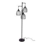 Black Modern Industrial Style 3-head Floor Lamp with Irregular Shade, FI1094 (Ver.2)