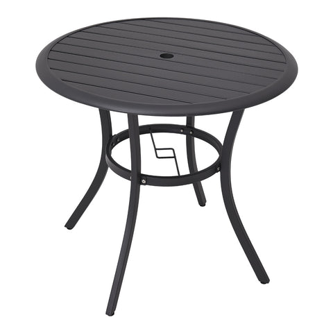 Garden Metal Slatted Coffee Table with Two Foldable Chairs,LG1379LG0541