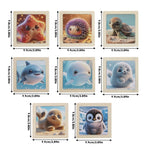 Wooden Toddler Marine Animals Cognitive Jigsaw Puzzle Set, SI0099(Ver.2)