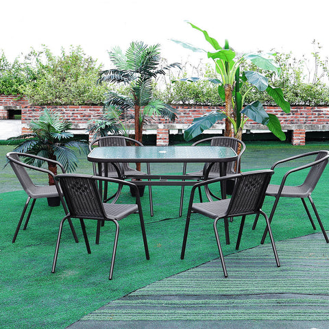 PE Rattan Stacking Garden Chairs Set of 6,LG0791LG0792