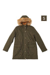 S Army Green Winter Casual Zip-up Coat Jacket with Faux Fur Hood, WO0176(Ver.2)