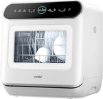 White Countertop Dishwasher with A Visible Door, AJ0709