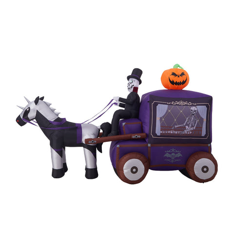 6ft Halloween Grim Reaper Carriage Inflatable with Build-In LED, SW0867(Ver.2)