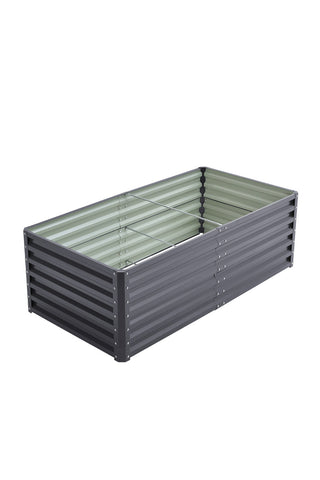 Grey Metal Rectangular Raised Garden Bed, PM1695 (Ver.2)