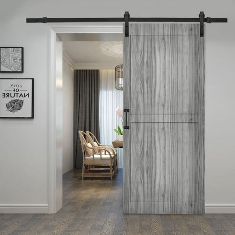 Livingandhome Farmhouse Style Wooden Barn Door with Sliding Kit, LG1064LG1124