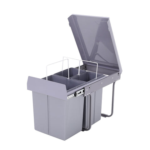 40L Cabinet Pull-out Kitchen Triple Waste Bin, AI0587