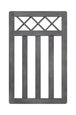 2.5 x 4 ft Outdoor Cross Top Wooden Garden Gate Pedestrian Fence Yard Door, AI1472