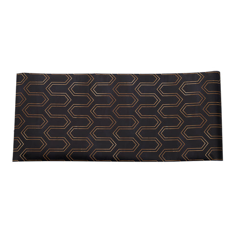 Livingandhome Black and Gold Geometric Wallpaper, SW0757