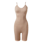 L-size Nude Female Tummy Control Seamless Boyshorts Sculpting Shapewear Bodysuit Top, WO0239