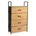 H&O Direct Freestanding 4-Drawer Wood and Fabric Storage Cabinet,  XY0220