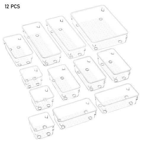 Set of 12 Transparent Desktop Organisers, CT0453