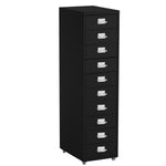 Livingandhome Mobile Filing Cabinet Office Metal Unit 10 Drawers, SJ0108