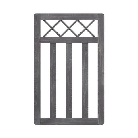 2.5 x 4 ft Outdoor Cross Top Wooden Garden Gate Pedestrian Fence Yard Door, AI1472(Ver.2)