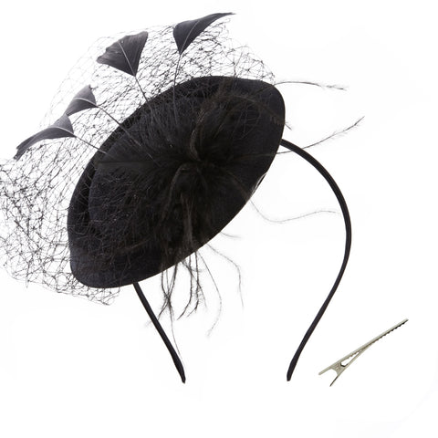 Black Vintage Fashion Fascinator, DQ0007(Ver.2)