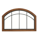 H&O Direct Rustic Brown Wood Arch Wall Mirror, FI0645