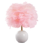 E27 Modern Apricot Pink Feather Lampshade Table Lamp Fixture Decor - Warm Light, SW0918 (Ver.2)