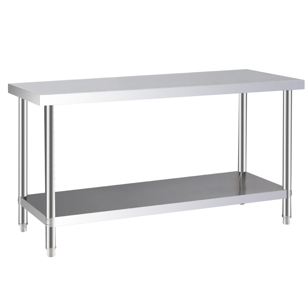 Livingandhome 2 Tier Commercial Kitchen Prep & Work Stainless Steel Ta ...