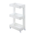 Livingandhome Multifunction Plastic Storage Rack with Wheels for Kitchen or Bathroom, WH1068