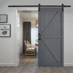 Livingandhome Farmhouse Style Wooden Barn Door with Sliding Kit, LG1064LG1131