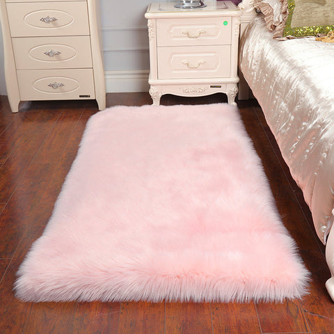 Livingandhome Retangular Super Soft Shaggy Area Rug Pink, SP0824