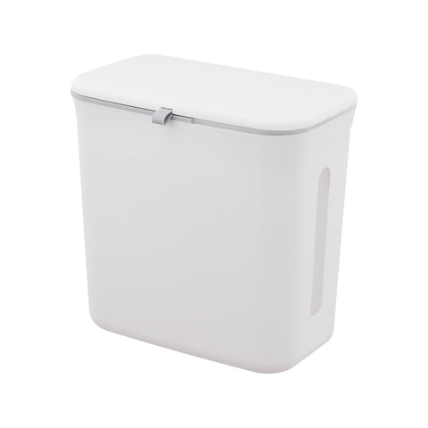 White Hanging Dry Wet Separation Kitchen Trash Bin with Lid, KT0109 (Ver.2)